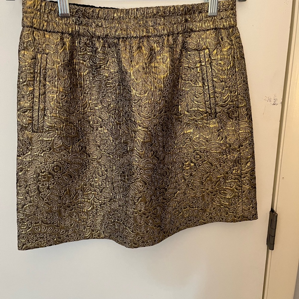 Shimmer and shine. Party ready!! gold Loft mini skirt